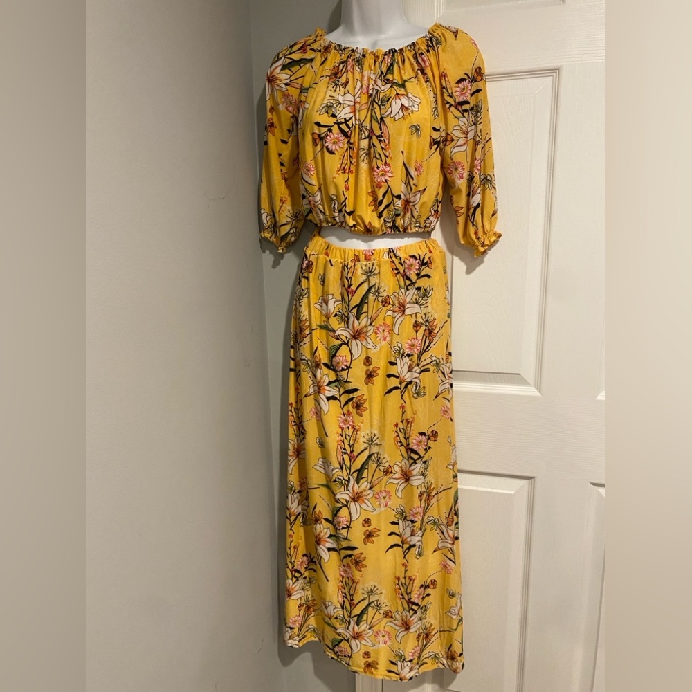 Floral Yellow Maxi Dress